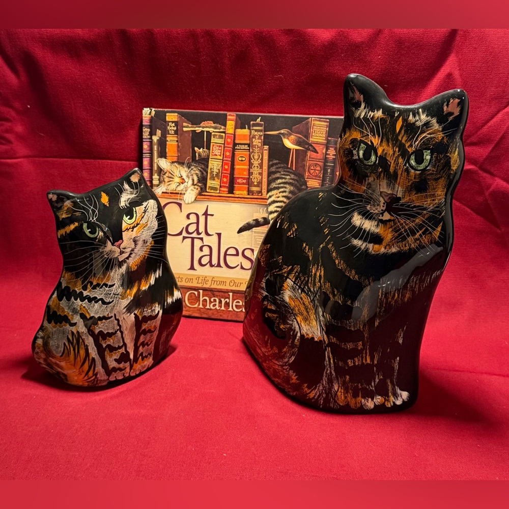 Cats by Nina Lyman Vase Set plus Cat Tales Book